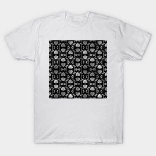 Scallop Shells in Black and Silver Art Deco Vintage Foil Pattern T-Shirt